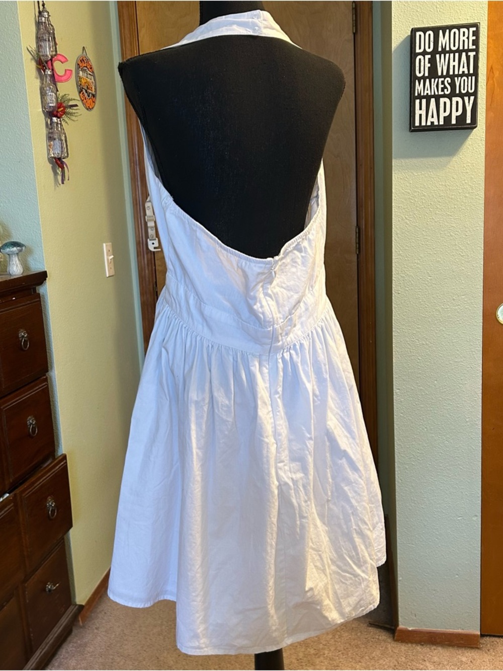 Venus white cotton halter dress with bow in front size 16 - Picture 3 of 12